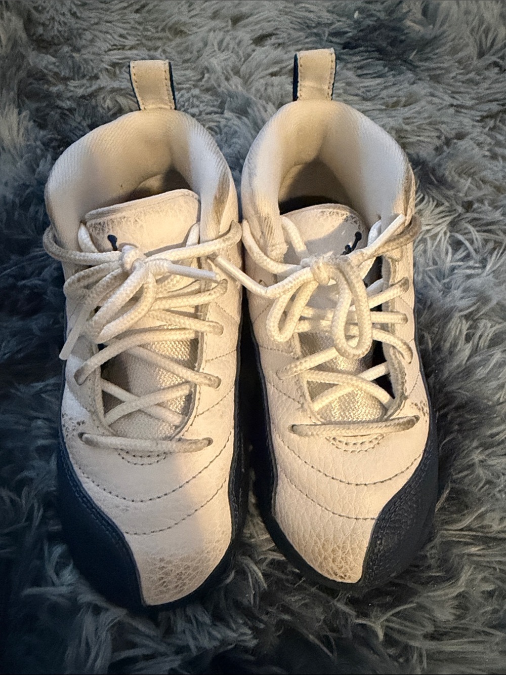 Jordan Kids White and Navy Low-Top Sneakers